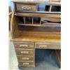 Image 3 : OAK ROLL TOP DESK WITH KEY