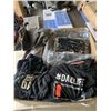 Image 1 : BOX OF MOSTLY NEW CLOTHING INCLUDING CARHARTT JACKET AND PANTS ETC
