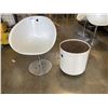 Image 1 : MCM RETRO TUB CHAIR WITH ROLLING OTTOMAN, ADJUSTABLE HEIGHT CHAIR