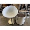 Image 1 : MCM RETRO TUB CHAIR WITH ROLLING OTTOMAN, ADJUSTABLE HEIGHT CHAIR