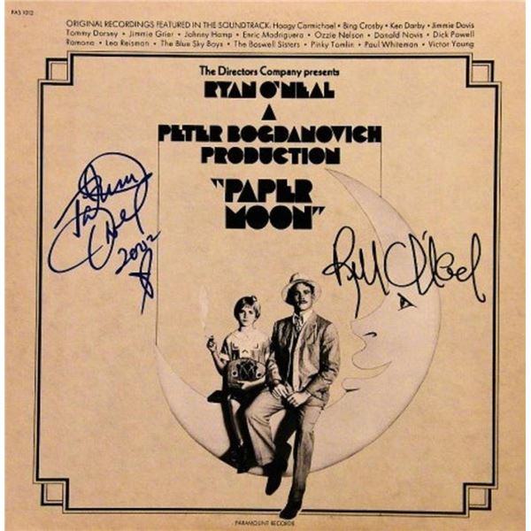 Tatum O'Neal and Ryan O'Neal signed "Paper Moon" soundtrack album