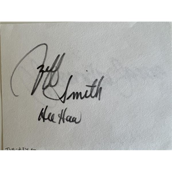 Hee Haw Grandpa Jones/ Jeff Smith original signatures. GFA authenticated