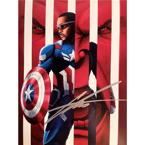 Captain America Anthony Mackie signed movie photo