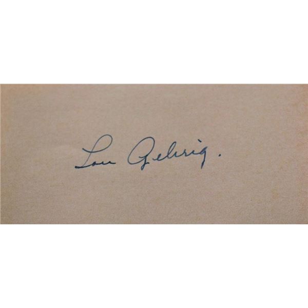 MLB Lou Gehrig signature slip