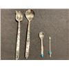 Image 1 : Navajo Silver Spoons with Mexican Alpaca Salad Servers