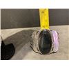 Image 4 : Vintage Southwest Silver and Onyx Cuff Bracelet and Ring
