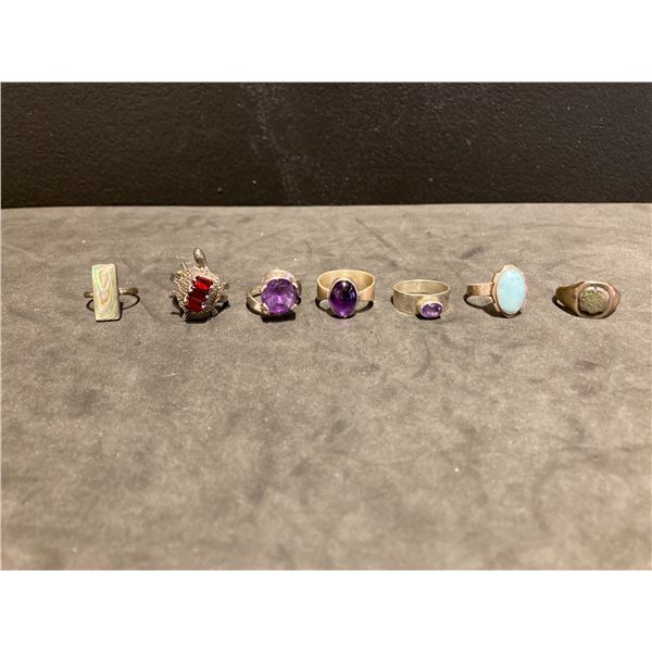 7 Silver Rings