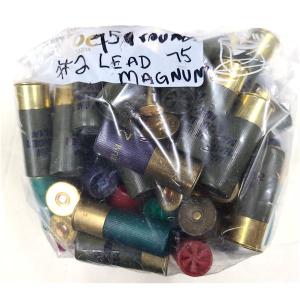 Mixed Lot 75 Rounds 12 ga #2 Lead Shotgun Shells