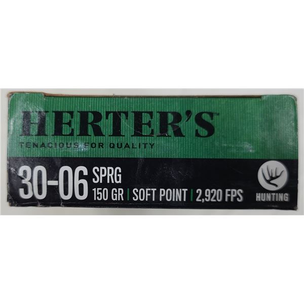 30-06 Springfield Herters 180 gr Soft Point - 20 rds