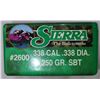 Image 1 : 338 Cal Sierra 250 gr SBT BULLETS - 50 rds