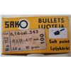 Image 1 : 243 Win 6.16 Cal Sako 90 gr Soft Point  - 100rds