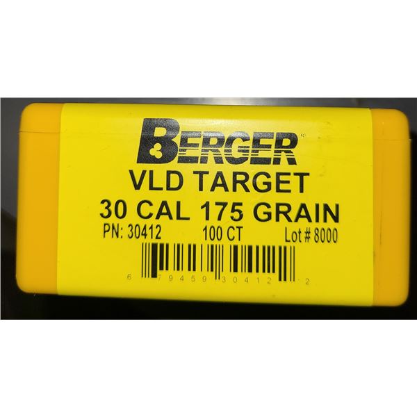 30 Cal Berger VLD Target 175 gr - 100 rds