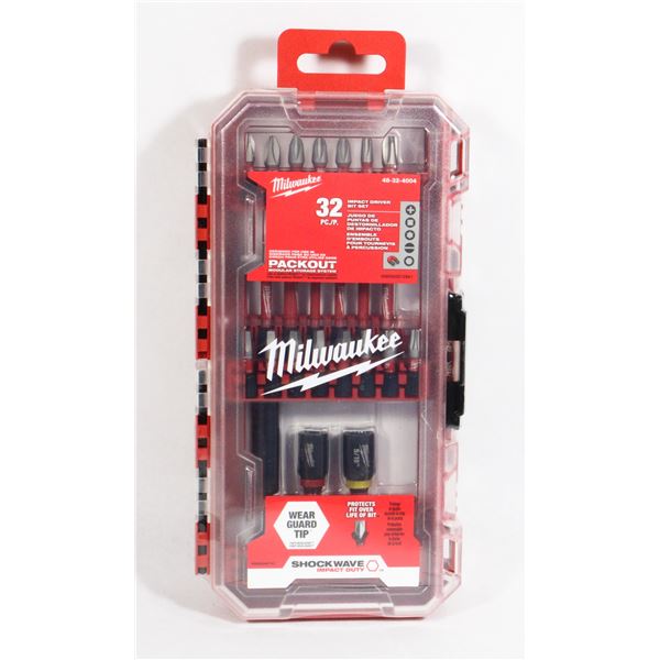 NEW MILWAUKEE 32PC IMPACT DRIVER BIT SET