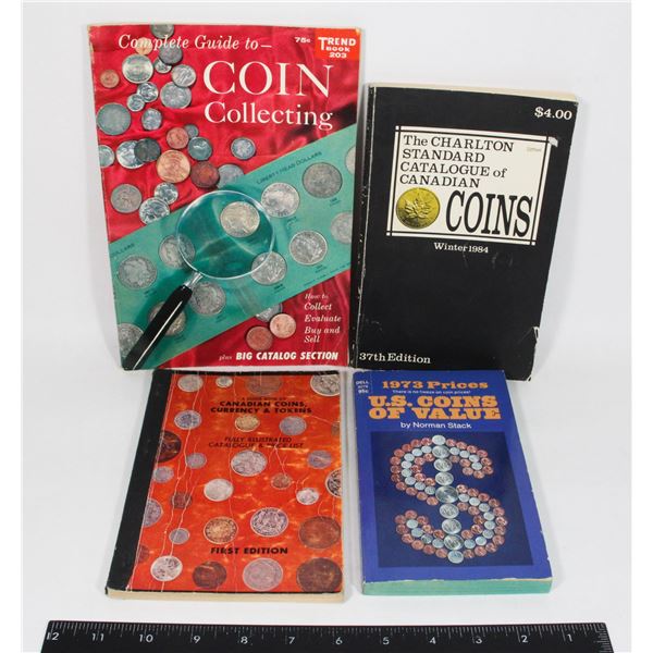 4 COIN BOOKS - CANADIAN COIN CURRENCY 1958, 1ST