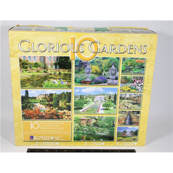 PUZZLES - GLORIOUS GARDENS - 1 BOX WITH 10