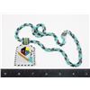 Image 1 : NATIVE BEADED MEDALLION NECKLACE