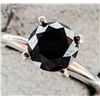 Image 2 : 14K WHITE GOLD 2.4G BLACK DIAMOND 0.5CT RING