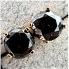 Image 2 : 14K YELLOW GOLD BLACK DIAMOND 0.8CT EARRINGS