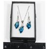 Image 1 : NEW AQUAMARINE TEAR DROP RHINESTONE NECKLACE AND