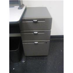 3 DRAWER HALF SIZE GREY FILE CABINET