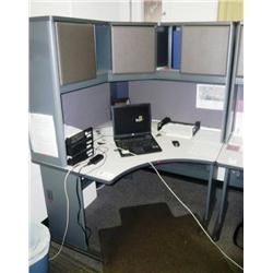 GREY OFFICE DESK WITH HUTCH