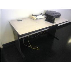 GREY DOUBLE PEDESTAL OFFICE DESK