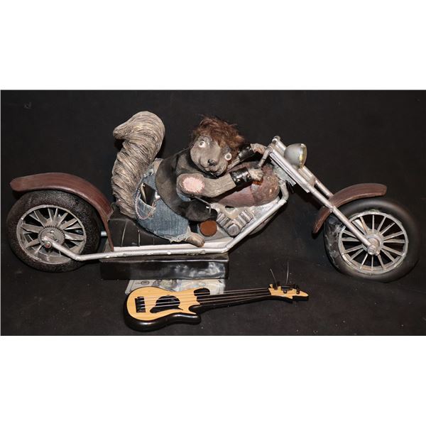 BIG BROTHER BENNY THE BB SQUIRREL HEAVY METAL BIKER WITH HARLEY & BASS SCREEN MATCHED