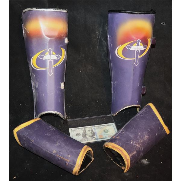 ZZ BIBLE MAN SUPER HERO GAUNTLET & SHIN ARMOR LOT OF 4