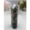 Image 1 : 3.5 INCH MOSS AGATE WITH DRUZY TOWER