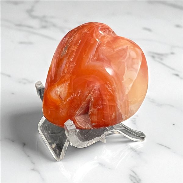 Carnelian Heart shaped Stone 1.3 Inch