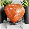 Image 4 : Carnelian Heart shaped Stone 1.3 Inch