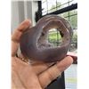 Image 5 : Agate Heart Shaped Stone with natural hole 3.2 inch