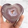 Image 3 : Agate Heart Shaped Stone with natural hole 3.5 inch