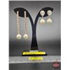 Image 1 : ACCESSORY : Earrings w/Stand : Bridal Classics : 2 Sets : Pearl Accents