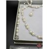 Image 4 : ACCESSORY : Necklace Set w/Back Piece : Bridal Classics : Pearl Accents