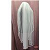 Image 1 : ACCESSORY : Fingertip Veil : Bridal Classics : MV-2515 : Beaded Edge : Ivory