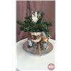 Image 2 : DECORATIONS : Silver Tray w/Silk Flowers, Hand Sanitizer Container, Candle, Vase, etc