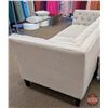 Image 3 : FIXTURE : Beige Tufted High Sided Couch