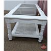 Image 4 : FIXTURE : White Coffee Table w/Glass Top