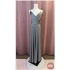 Image 1 : BRIDESMAID DRESS : Size 18 : Allure : 1680 : Charcoal : Jersey : A-Line : V-Neck