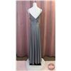 Image 2 : BRIDESMAID DRESS : Size 18 : Allure : 1680 : Charcoal : Jersey : A-Line : V-Neck