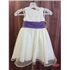 Image 1 : FLOWER GIRL DRESS : Size 4 : Alfred Angelo : 6705 : Ivory/Purple