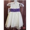 Image 2 : FLOWER GIRL DRESS : Size 4 : Alfred Angelo : 6705 : Ivory/Purple