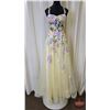 Image 1 : GRAD GOWN : Size 6 : Alyce Paris : 61909 : Light Yellow/Multi