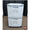Image 1 : FIXTURE : Rolling 2 Drawer Filing Cabinet w/Keys