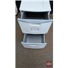 Image 2 : FIXTURE : Rolling 2 Drawer Filing Cabinet w/Keys