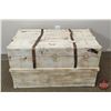 Image 1 : FIXTURE : Antique Painted Slat Wood Trunk