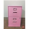 Image 1 : FIXTURE : Pink 2 Drawer Filing Cabinet (No Key)