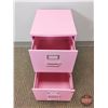 Image 2 : FIXTURE : Pink 2 Drawer Filing Cabinet (No Key)