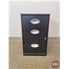 Image 1 : FIXTURE : Black 3 Drawer Filing Cabinet (No Key)